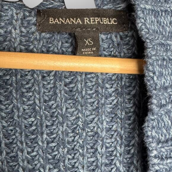 Banana Republic Acid Wash Open Womens Cardigan | XS Blue Knit Oversized Grandma - Picture 3 of 7